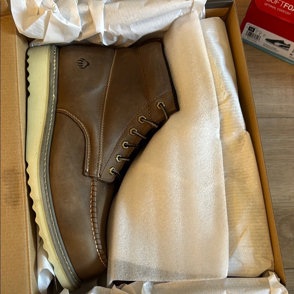 Wolverine Men's Brown Moc Work Wedge Shoes